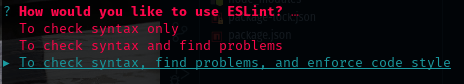 imagem pergunta check eslint